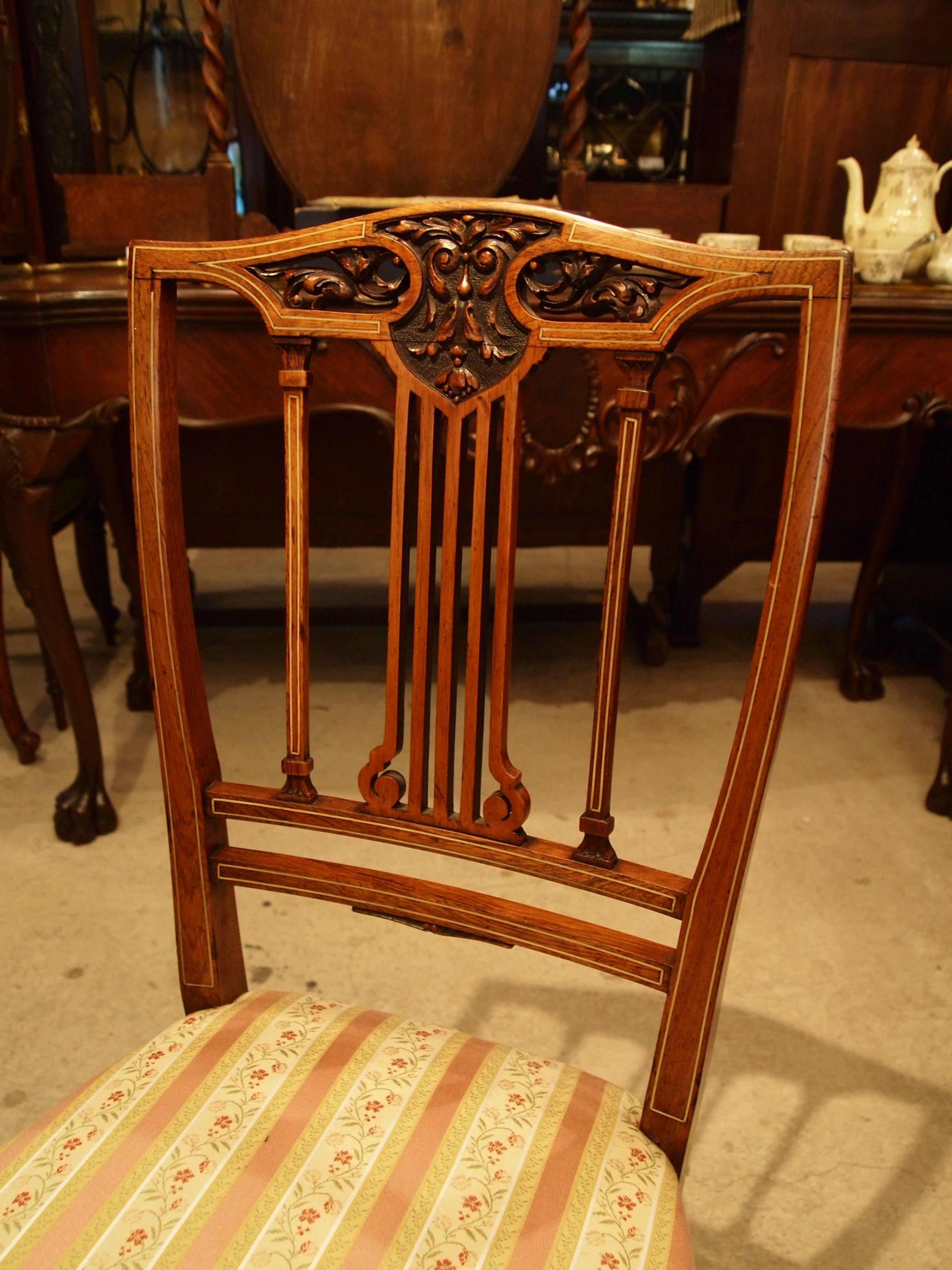 1900年代 Rosewood サロンチェア Set of 6｜クレアアンティークス｜アンティーク家具・ステン